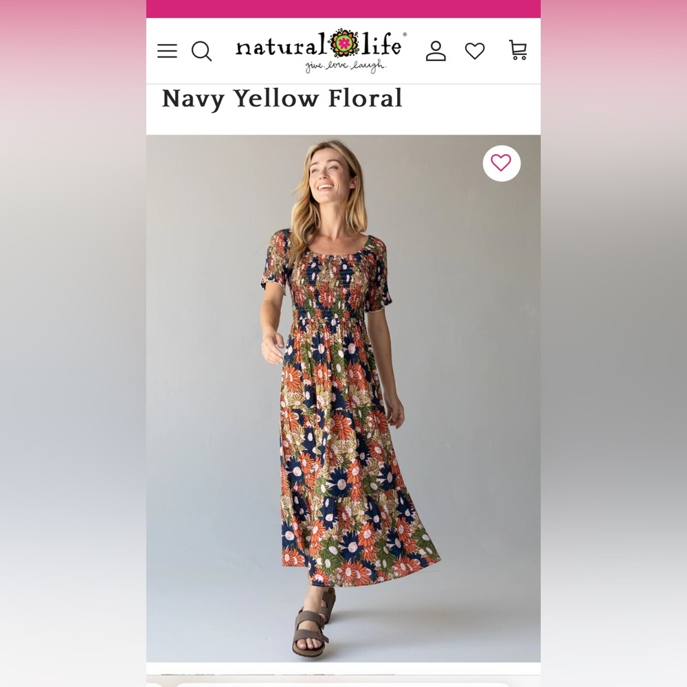 Daisy Tiered Maxi Dress - Navy Yellow Floral - Size L/XL